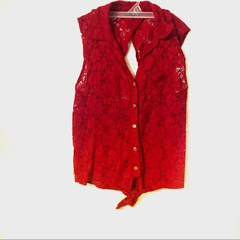 Red Lace Top